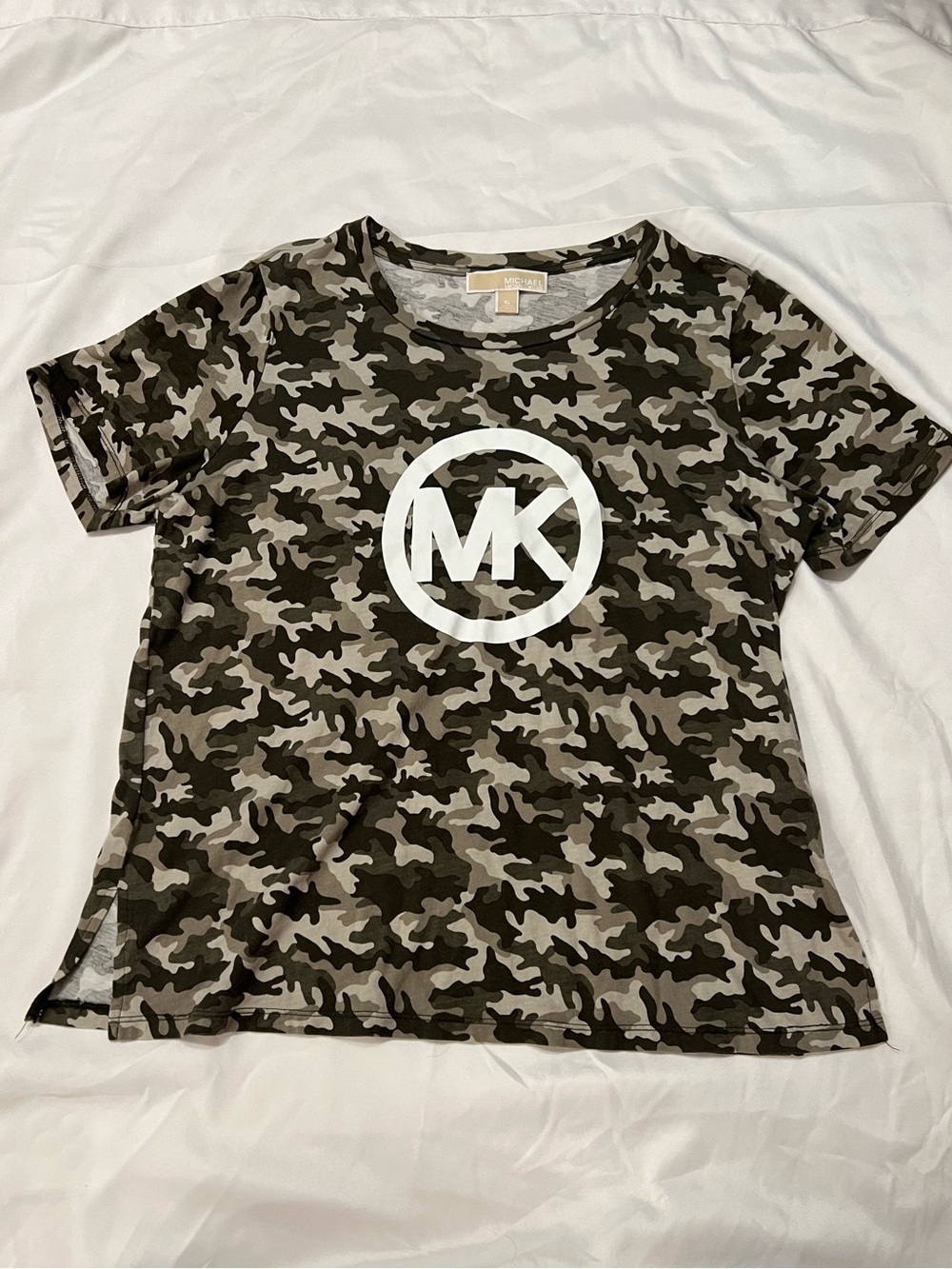 Michael Kors Olive & Khaki Camo Logo Tee
